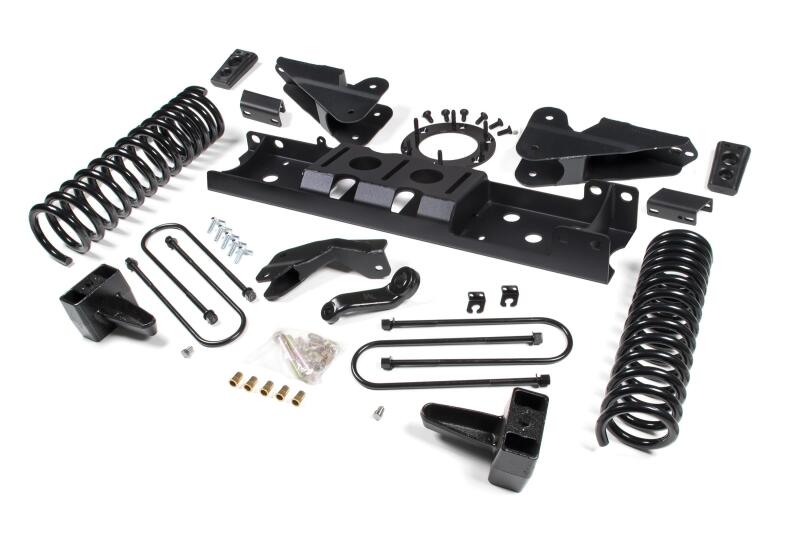 Ram 3500 Suspension Lift Kit - Zone Offroad - 4in Radius Arm Bracket, 3in Rear Block w/o Overload, Nitro Shocks - `19-`27